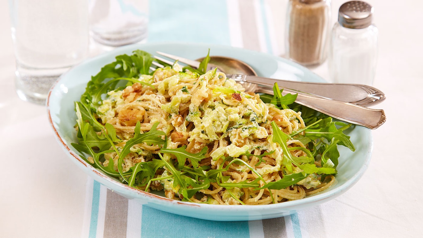 Spaghetti med squash- og ricottasaus