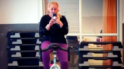 Ina Lill Øwre Torp trener spinning