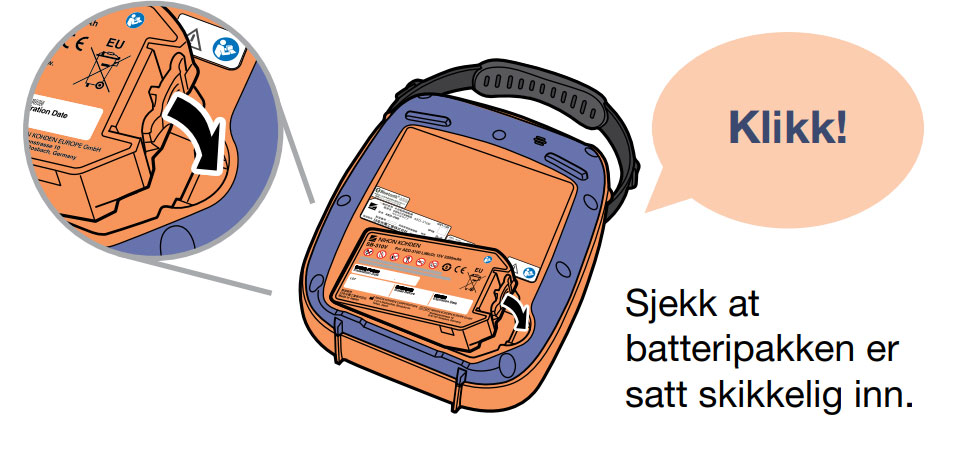 Sett inn batteripakken